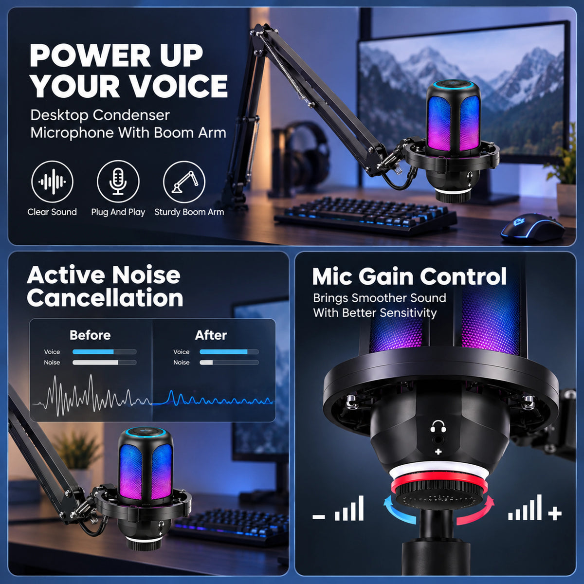 Boom Arm Stand for Condenser Microphone